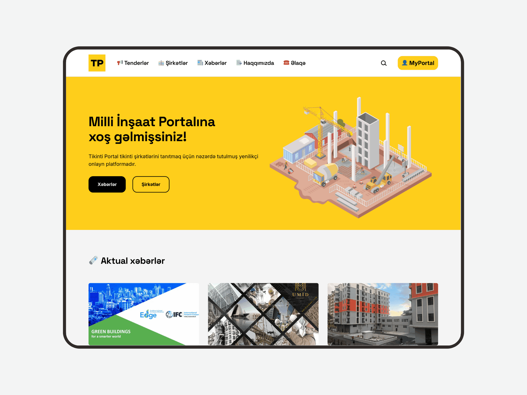 Website Development for Construction Portal Tikinti Portal