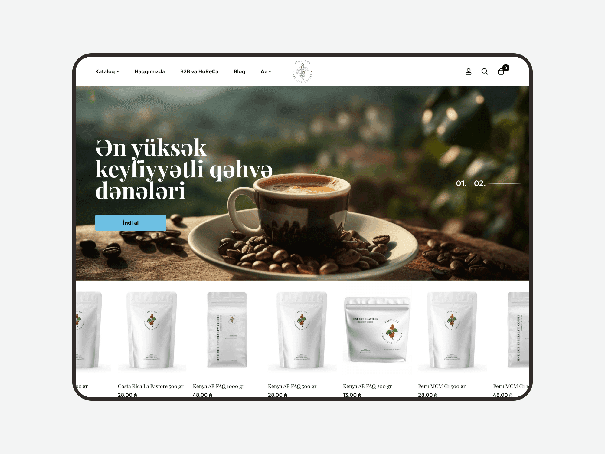 Website Development for Coffee Chain Fine Cup Coffee