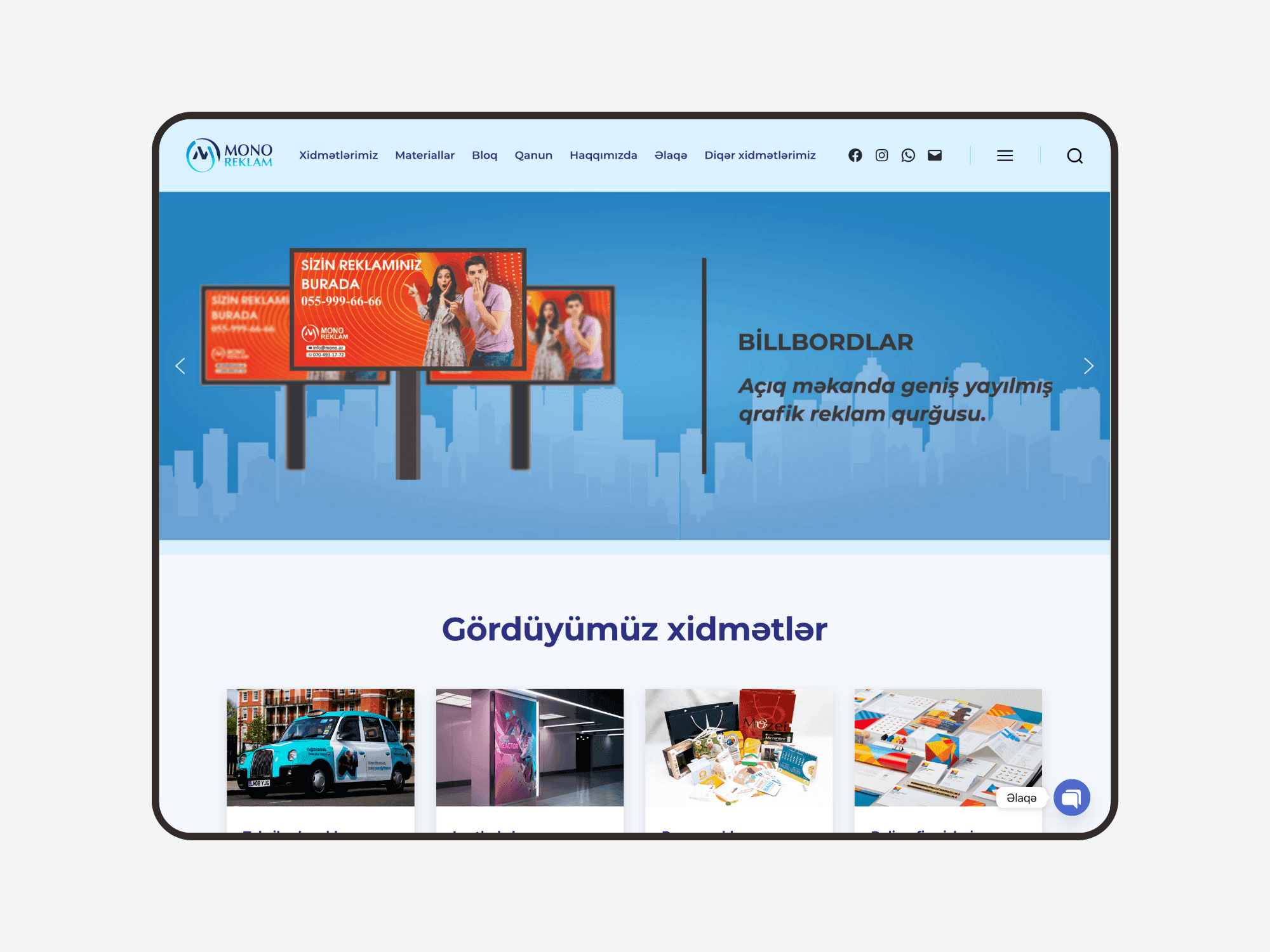 Website Development for Advertising Company Mono Reklam